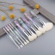 Fld 10pcs/set customizable makeup brushes plastic handle fan brush eye shadow makeup brush tools