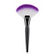 single makeup brush black handle fan shape high quality makeup brush white and purple hair