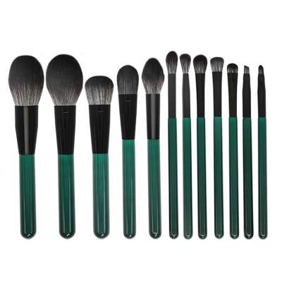 2020 New Style Luxury Gem Green 15pcs Professional Beauty Cosmetics Tools Facial Powder Eye Makeup Brush Set