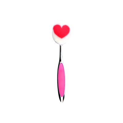 New Arrival Red Heart Print Foundation Makeup Brush Oval Beauty Tool Custom Logo