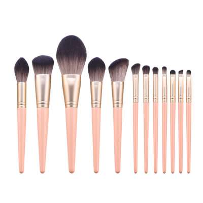 2020 New Style Beauty Tools High End 12pcs Pink Soft Nylon Fiber Makeup Cosmetic Brush Set for Lady Makeup